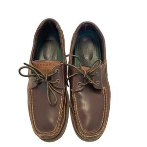 Sperry Top Sider 2 Eye Leather Men's Boat Shoes Collection Size 11 Brown EUC